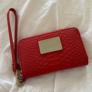 Armani Exchange - Red Faux Croc Skin Wristlet